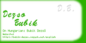 dezso bubik business card